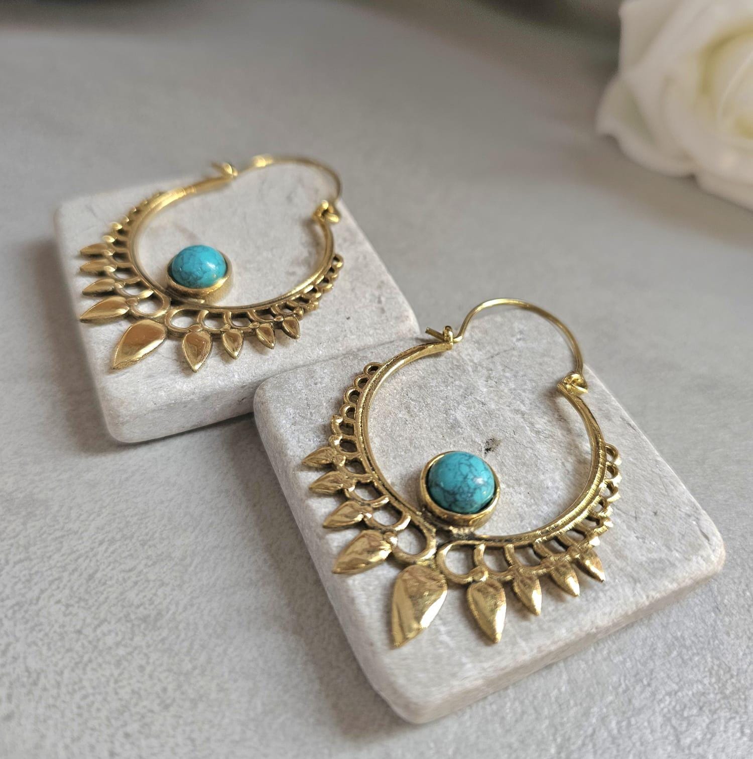 Boho Earrings | Large Gold Statement Hoops