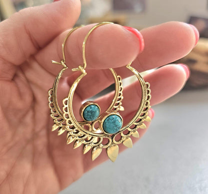 Boho Earrings | Large Gold Statement Hoops