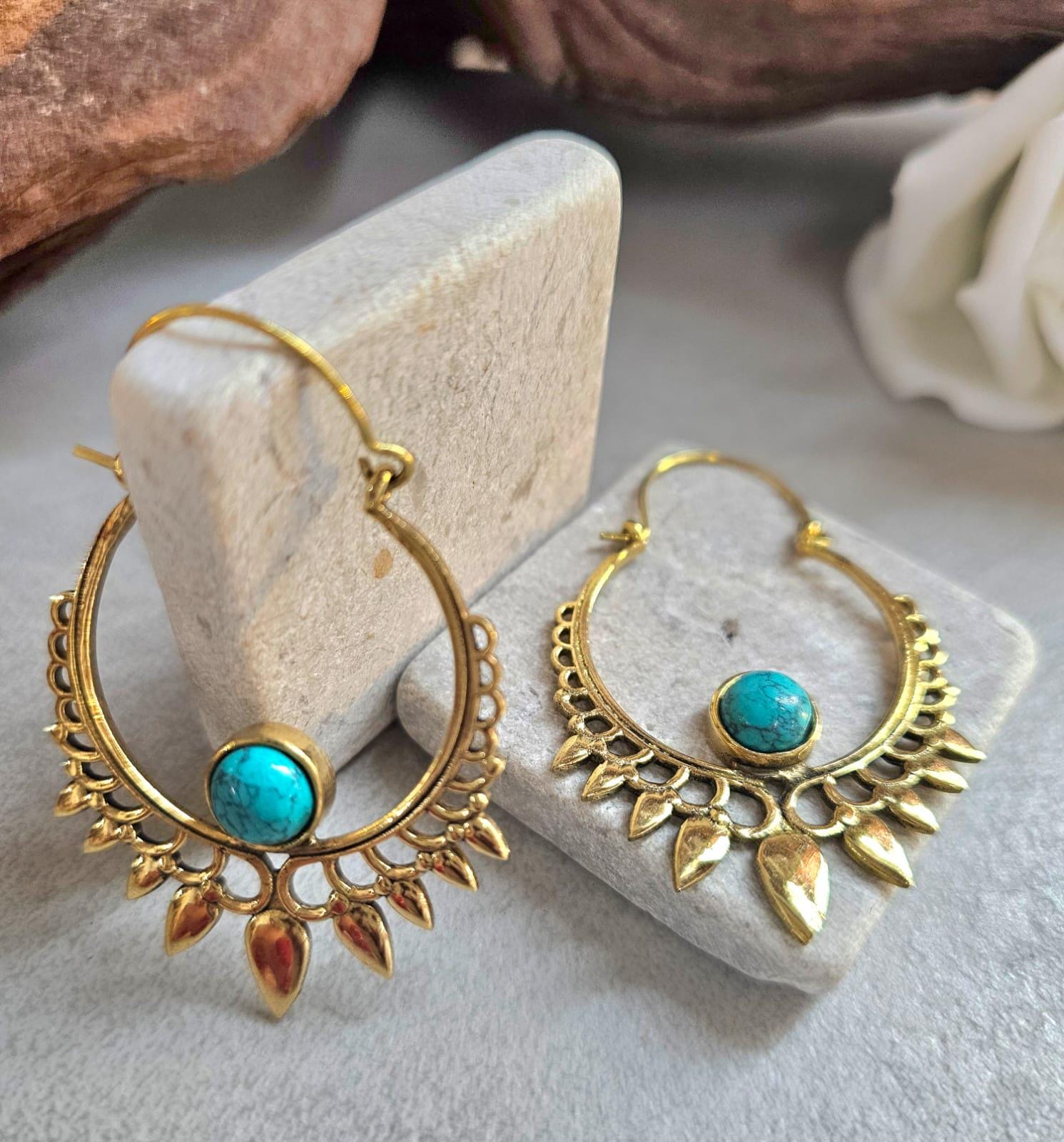 Boho Earrings | Large Gold Statement Hoops