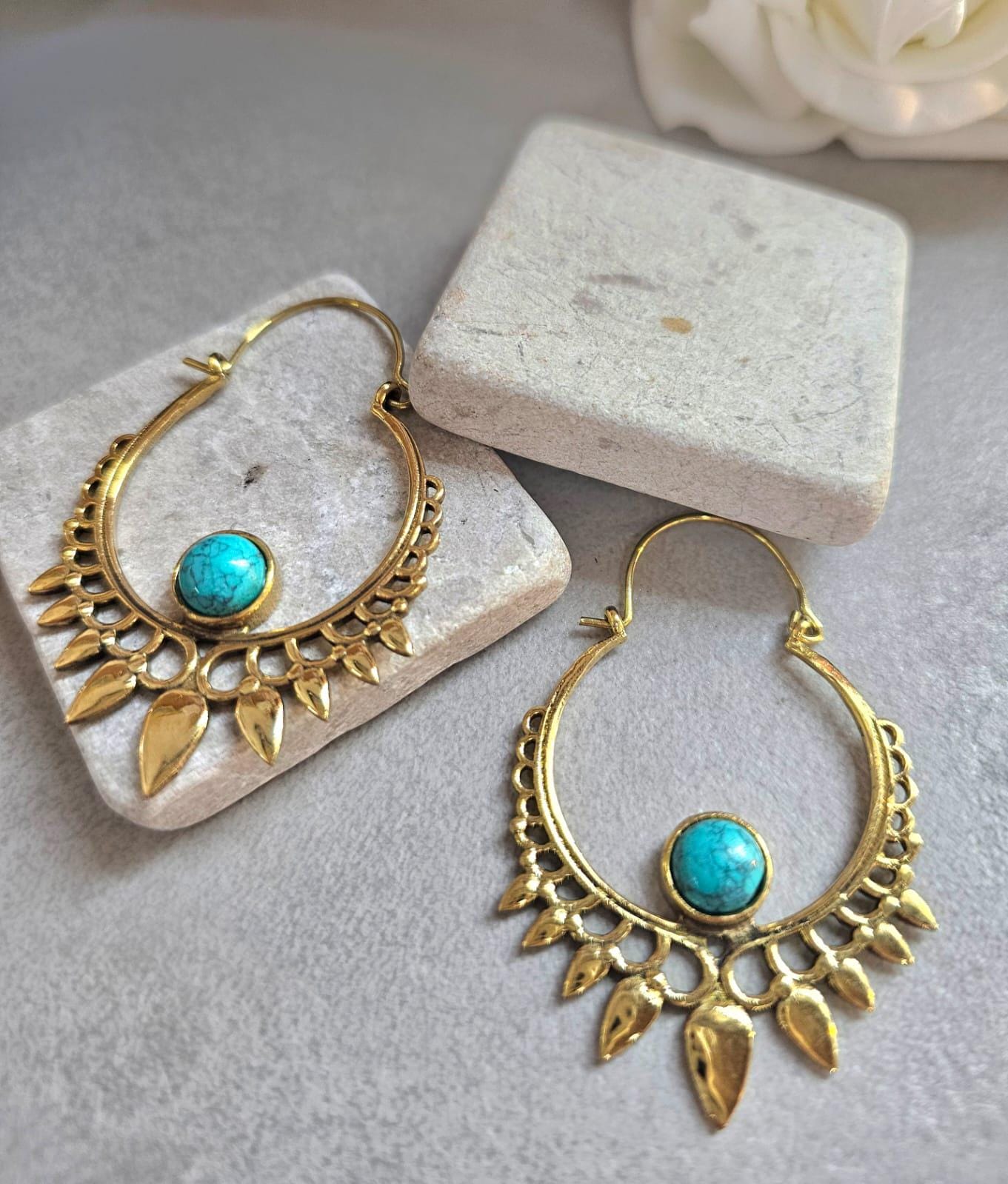 Boho Earrings | Large Gold Statement Hoops