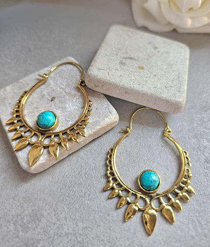 Boho Earrings | Large Gold Statement Hoops