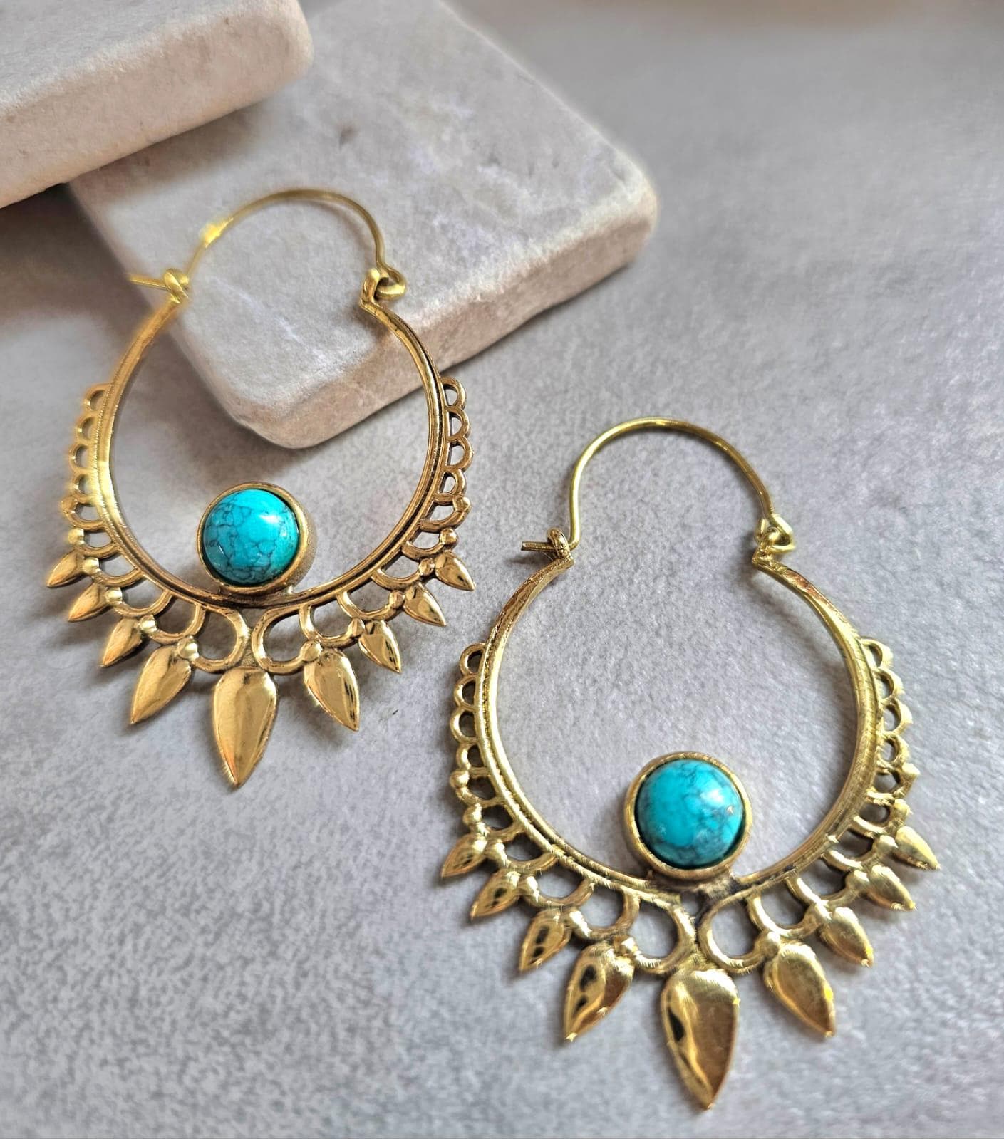 Boho Earrings | Large Gold Statement Hoops