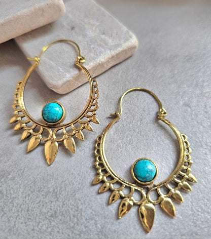 Boho Earrings | Large Gold Statement Hoops