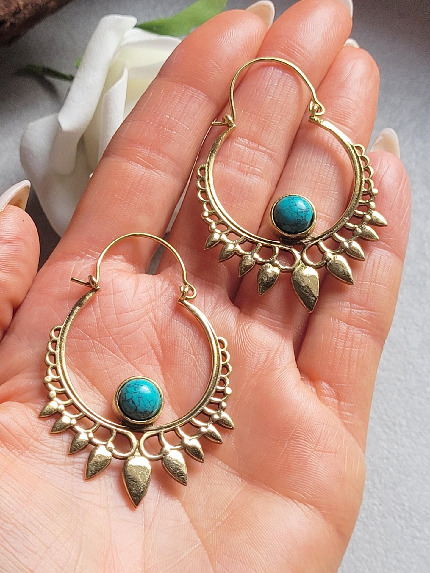 Boho Earrings | Large Gold Statement Hoops