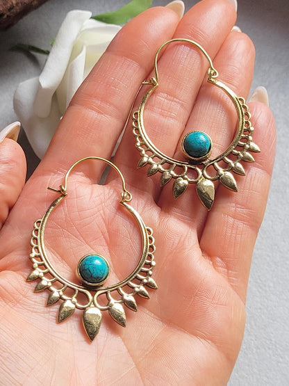 Boho Earrings | Large Gold Statement Hoops