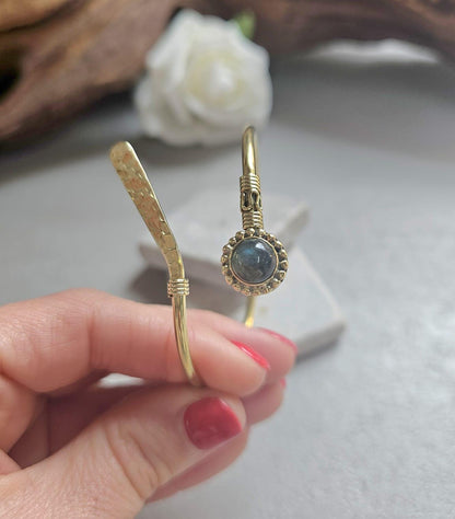 Raw Brass Hammered bracelet – Adjustable Boho Bangle – Statement Jewellery / Gift for Her