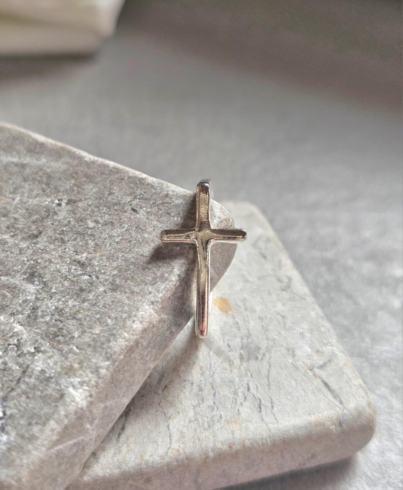 Silver Plated Cross Ring, Adjustable Christian Ring, Minimalist Jesus Cross Ring, Religious Faith Ring, Hypoallergenic Christian Jewellery G