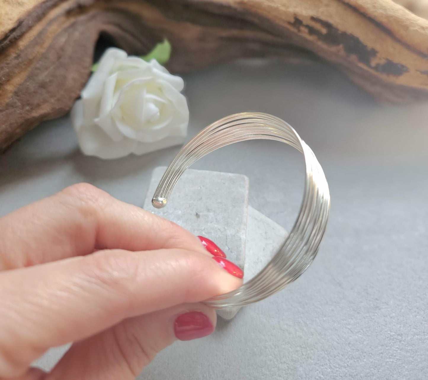 Silver Plated Cuff Bracelet, Multi Wire Cuff Bracelet, Minimalist Silver Bangle, Nickel Free Hypoallergenic Bracelet, Adjustable