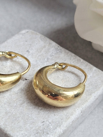 Brass Small Hoop Earrings 2cm, Everyday Gold Tone Hoops, Minimalist Huggie Earrings, Nickel Free Hypoallergenic Jewellery, Simple Daily wear