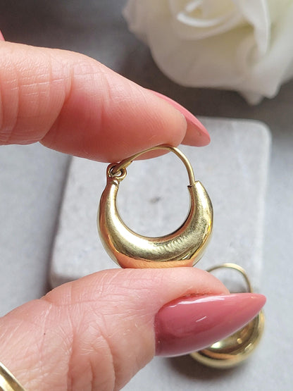 Brass Small Hoop Earrings 2cm, Everyday Gold Tone Hoops, Minimalist Huggie Earrings, Nickel Free Hypoallergenic Jewellery, Simple Daily wear