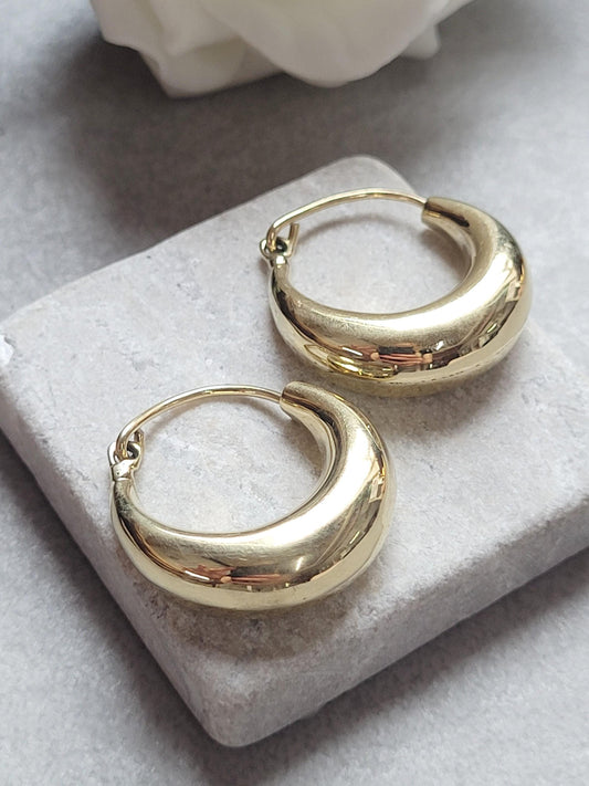 2.5cm Brass Hoop Earrings, Gold Tone Hoops, Hoop Earrings, Minimalist Brass Jewellery, Classic Statement Hoops , Brass Hypoallergenic