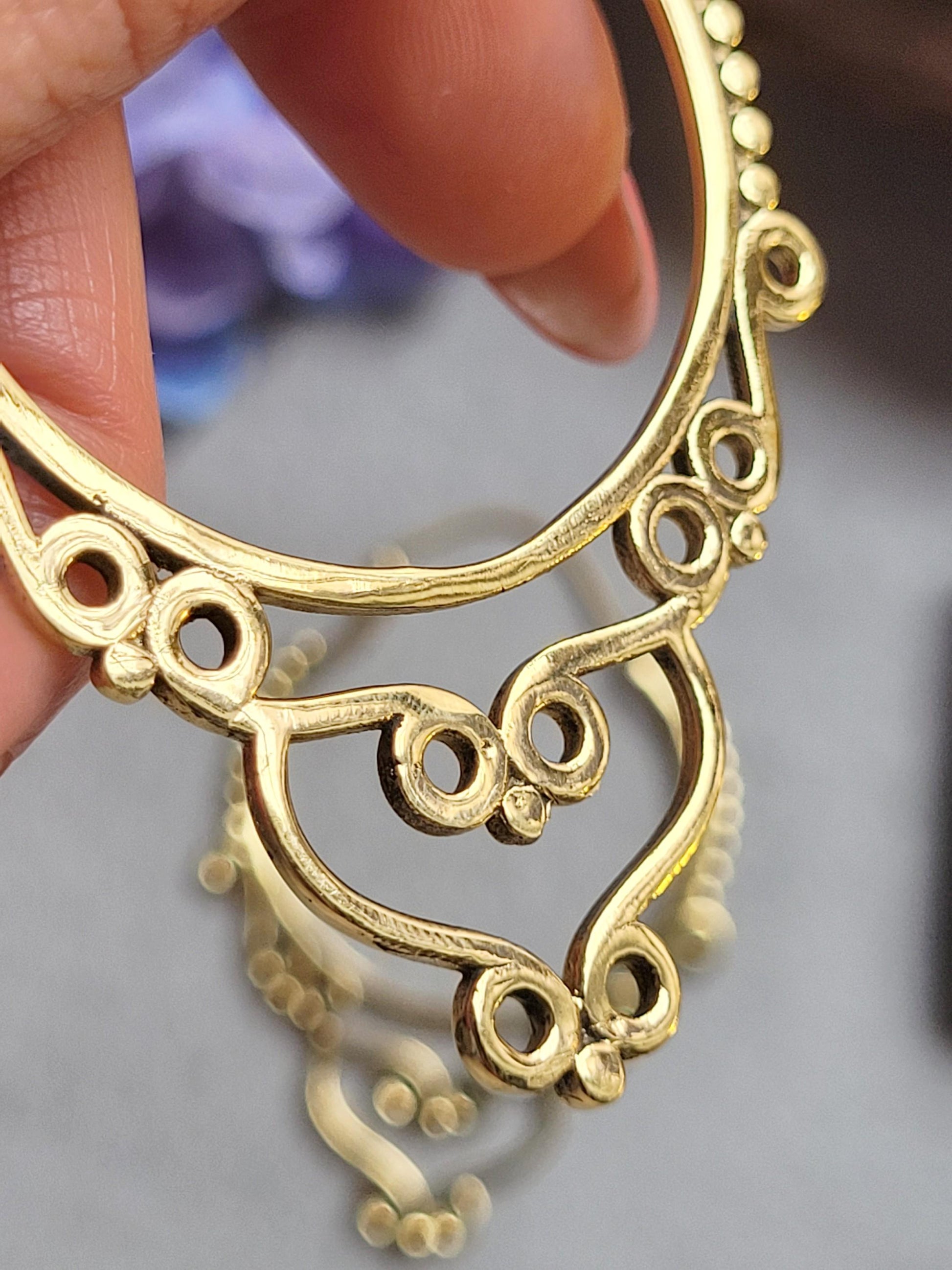 Extra Large Brass Hoop Earrings, Hypoallergenic Lightweight Statement Earrings, Boho Tribal Hoops, Oversized Festival Jewellery, Gift for He