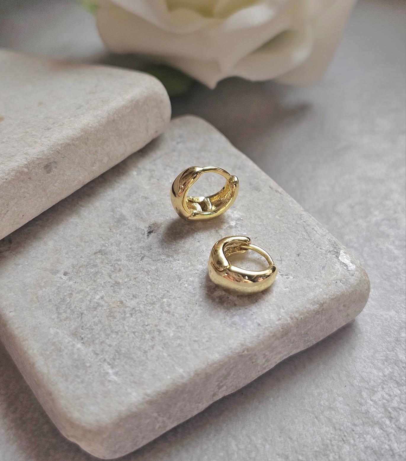 10mm Gold Huggie Hoop Earrings | 18K Gold Plated Small Hoops | Minimal Everyday Earrings | Dainty Waterproof Jewellery Gift for Her