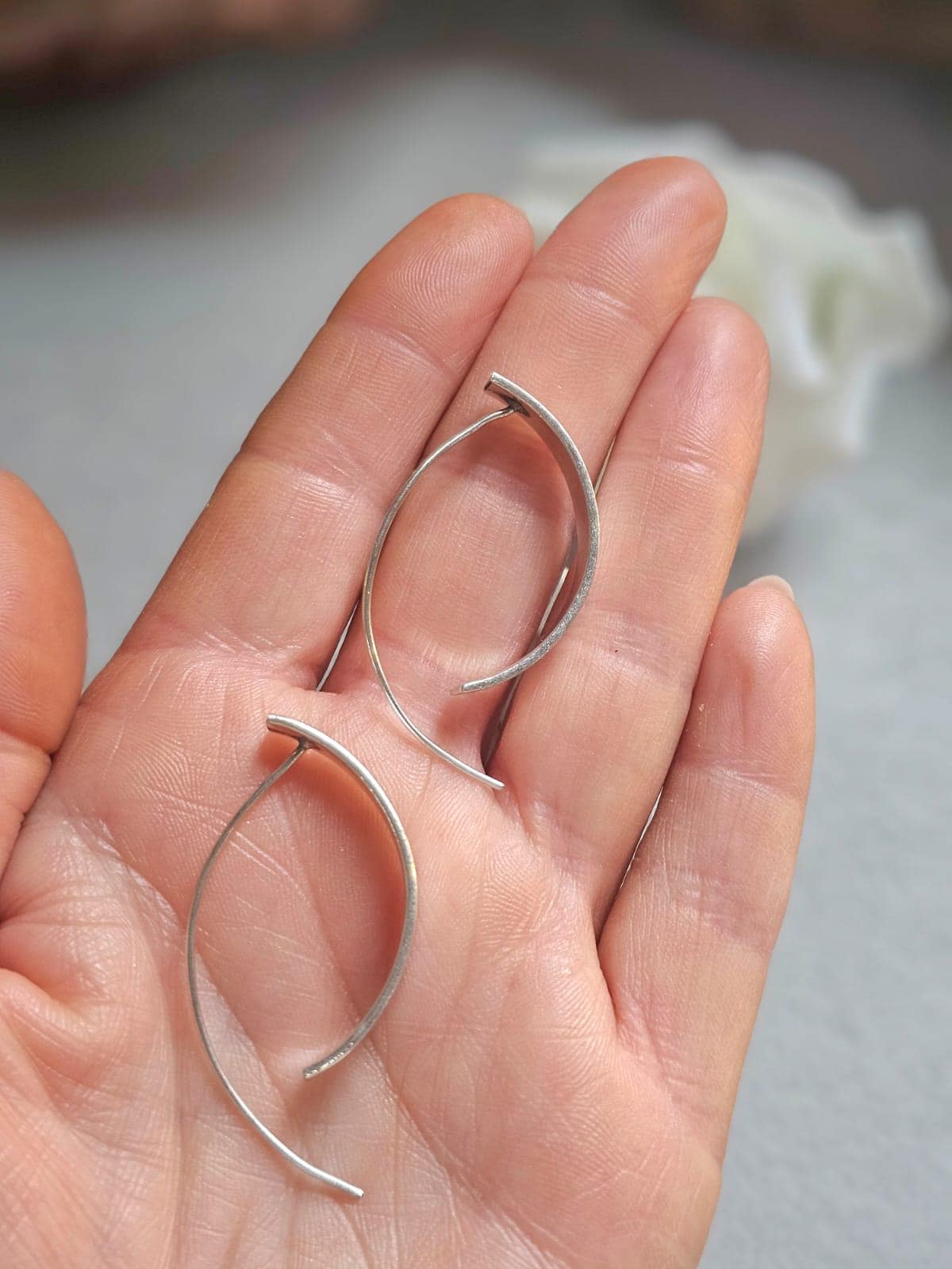 Silver Plated Wide Hoop Earrings | Minimalist Flat Hoops | Lightweight Everyday Jewellery | Modern Statement Earrings | Gift for Her