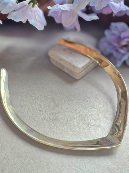Raw Brass Engraved Choker Necklace, Boho Statement Collar Necklace, Tribal Geometric Brass Choker, Adjustable Minimalist Jewellery, Gift for