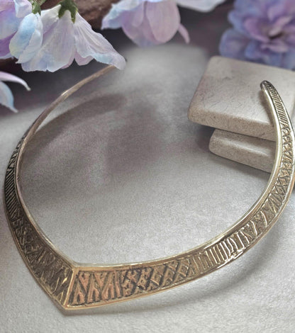 Raw Brass Engraved Choker Necklace, Boho Statement Collar Necklace, Tribal Geometric Brass Choker, Adjustable Minimalist Jewellery, Gift for