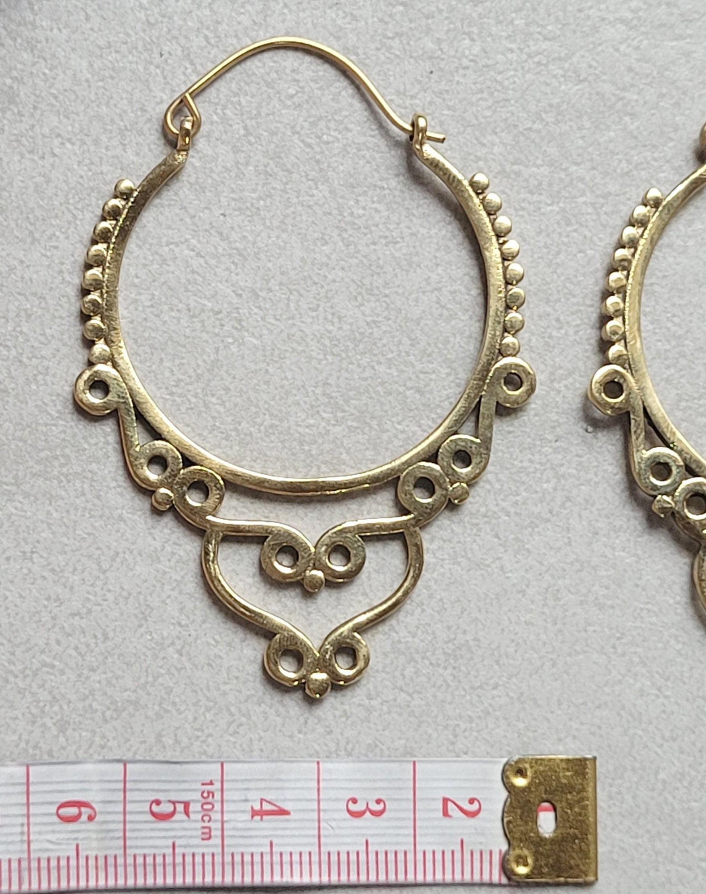 Extra Large Brass Hoop Earrings, Hypoallergenic Lightweight Statement Earrings, Boho Tribal Hoops, Oversized Festival Jewellery, Gift for He