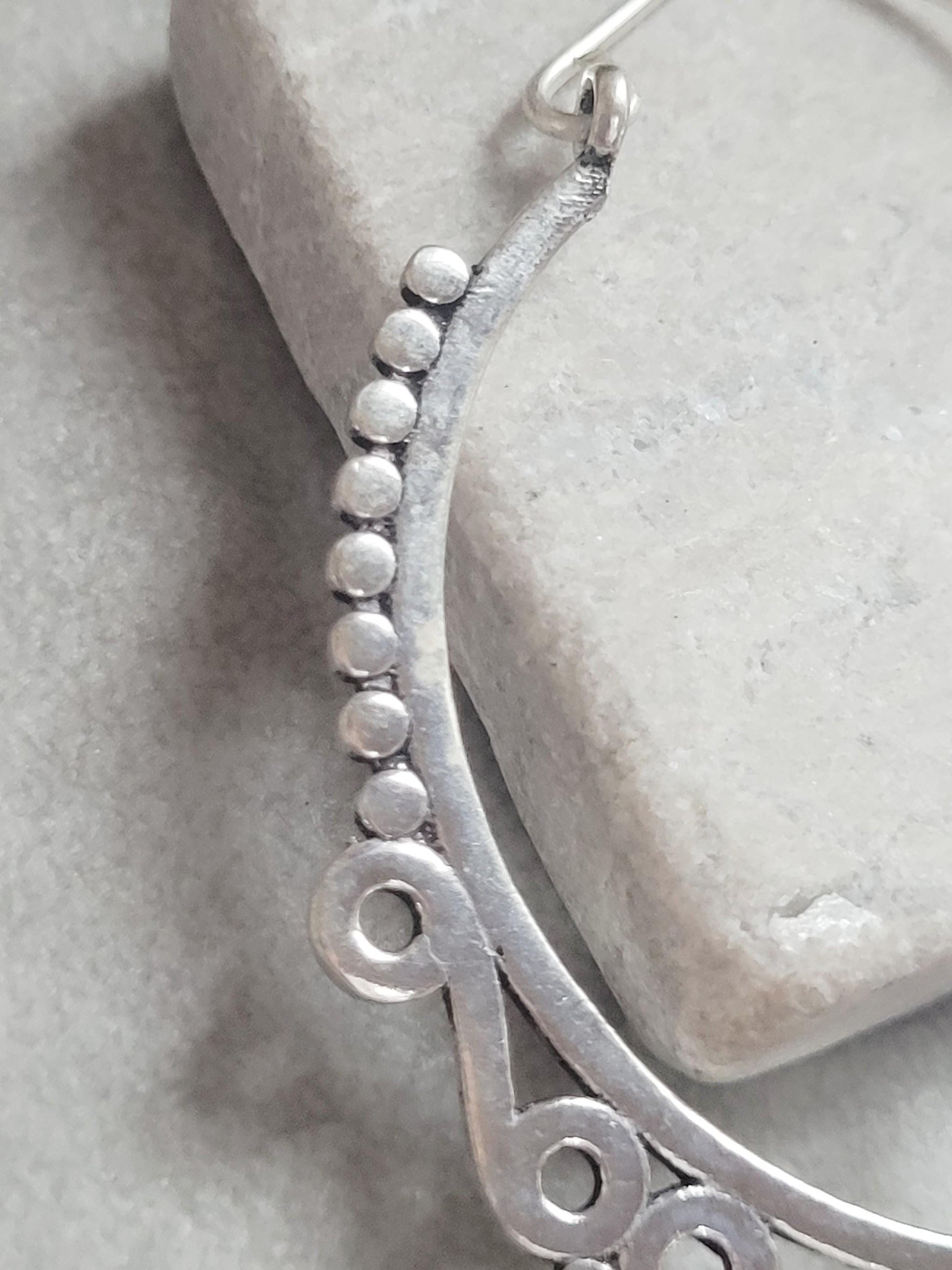 Extra Large Silver Hoop Earrings | Lightweight Silver Plated Statement Hoops | Boho Festival Jewellery | Hypoallergenic Minimalist Earrings