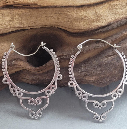 Extra Large Silver Hoop Earrings | Lightweight Silver Plated Statement Hoops | Boho Festival Jewellery | Hypoallergenic Minimalist Earrings