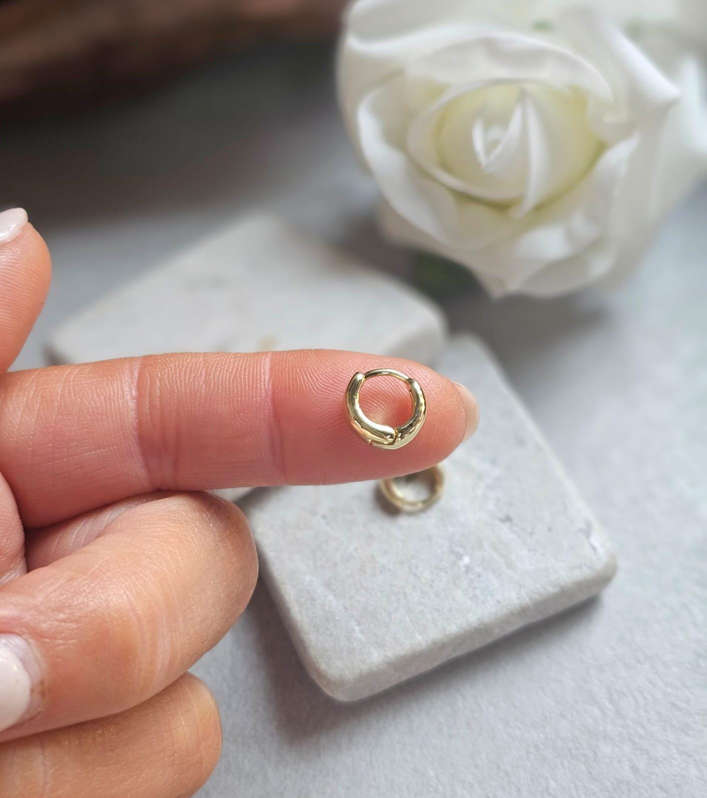 10mm Gold Huggie Hoop Earrings | 18K Gold Plated Small Hoops | Minimal Everyday Earrings | Dainty Waterproof Jewellery Gift for Her