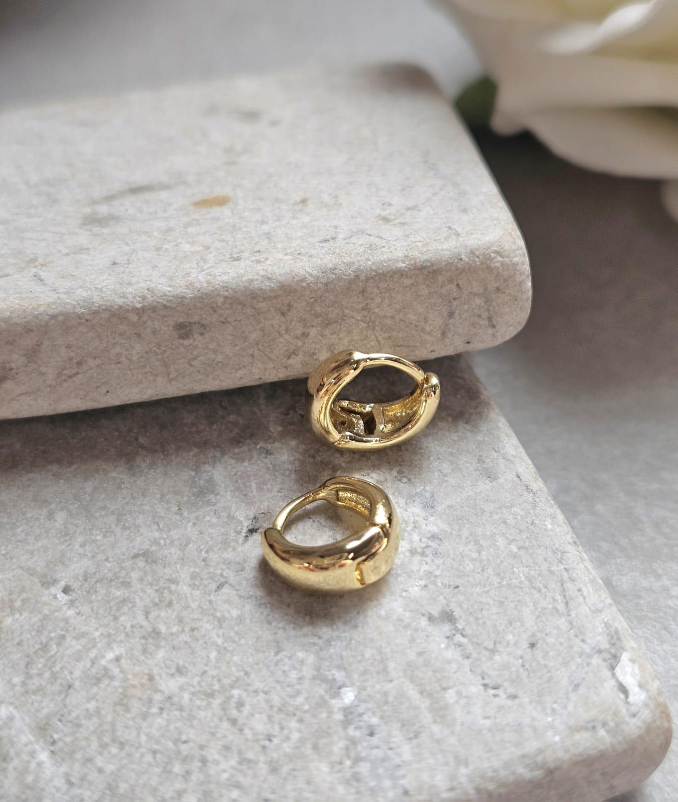 10mm Gold Huggie Hoop Earrings | 18K Gold Plated Small Hoops | Minimal Everyday Earrings | Dainty Waterproof Jewellery Gift for Her