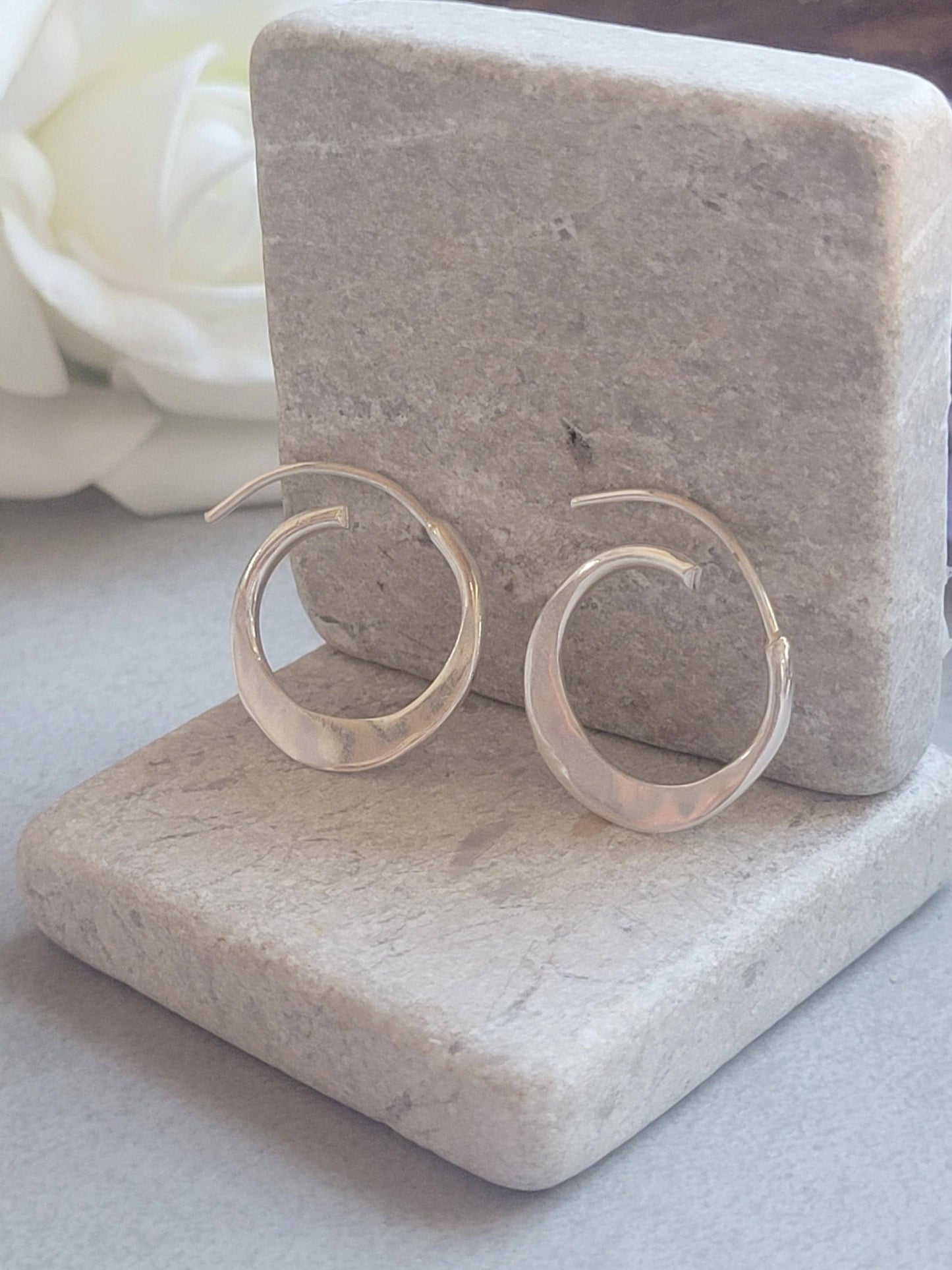 Silver Plated Hammered Hoop Earrings – 2cm | Minimalist Silver Hoops | Nickel Free, Lead Free, Hypoallergenic Jewellery