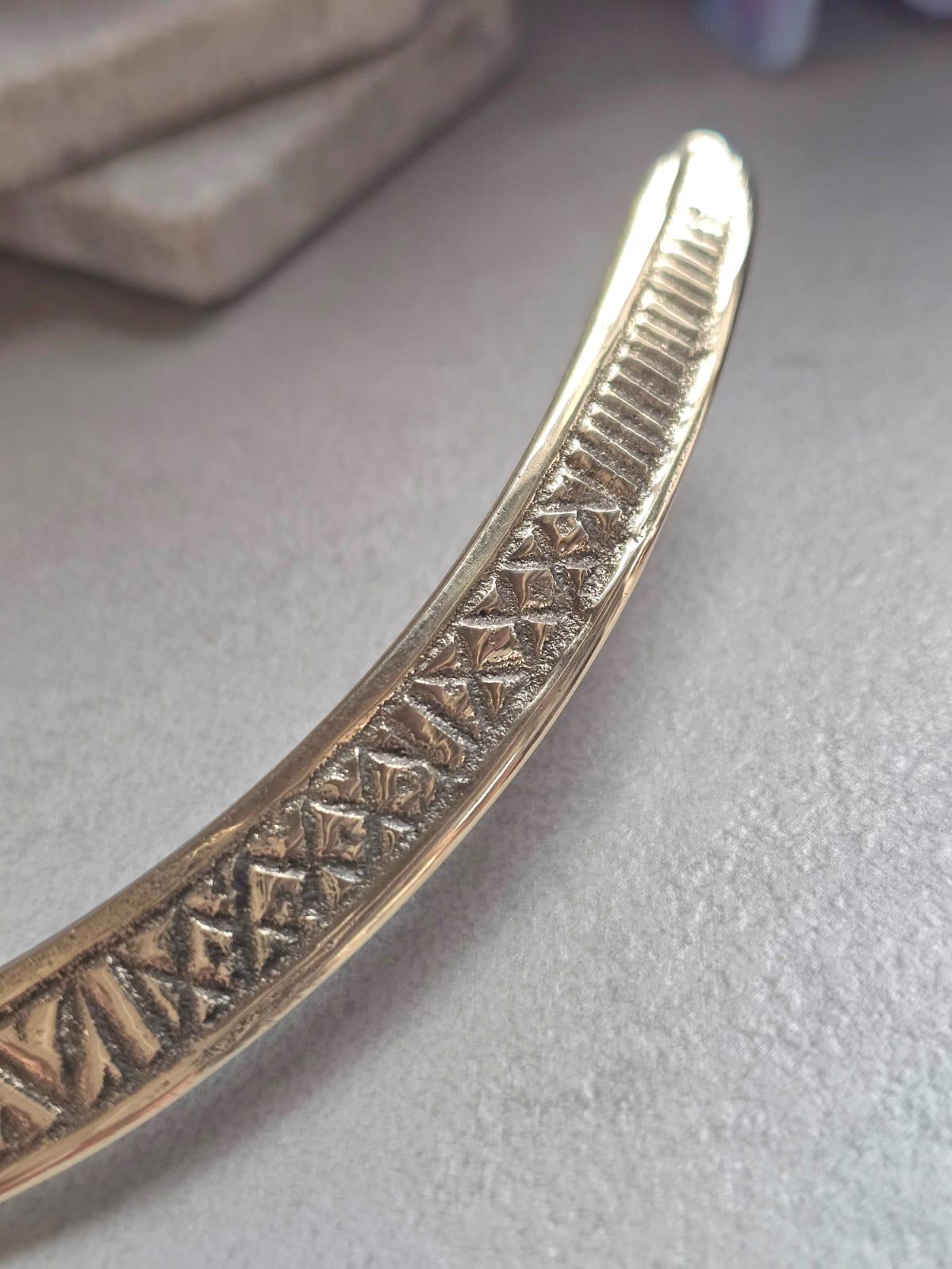 Raw Brass Engraved Choker Necklace, Boho Statement Collar Necklace, Tribal Geometric Brass Choker, Adjustable Minimalist Jewellery, Gift for