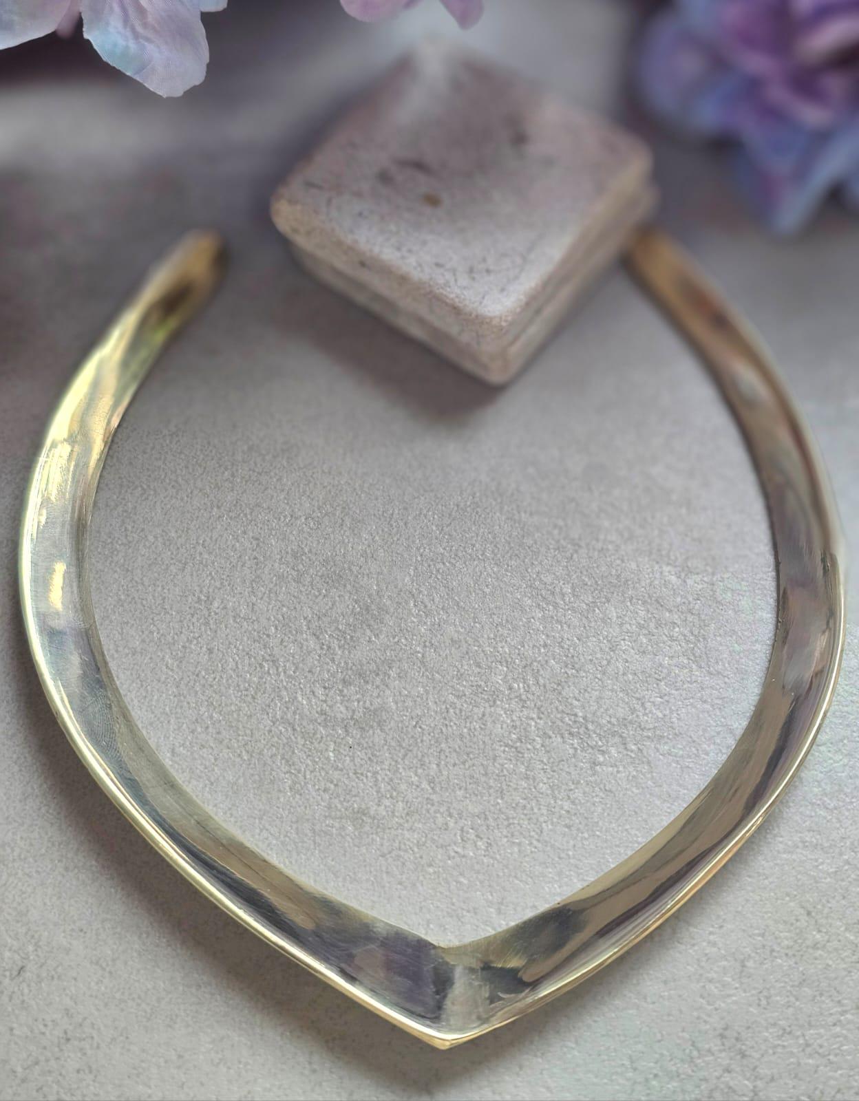 Raw Brass Engraved Choker Necklace, Boho Statement Collar Necklace, Tribal Geometric Brass Choker, Adjustable Minimalist Jewellery, Gift for