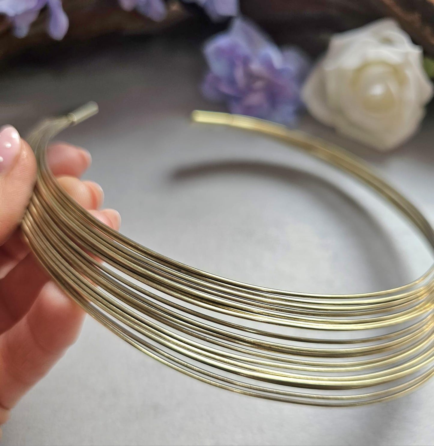 Raw Brass Layered Choker Necklace, Multi Strand Minimalist Collar, Modern Statement Neck Cuff, Nickel & Lead Free