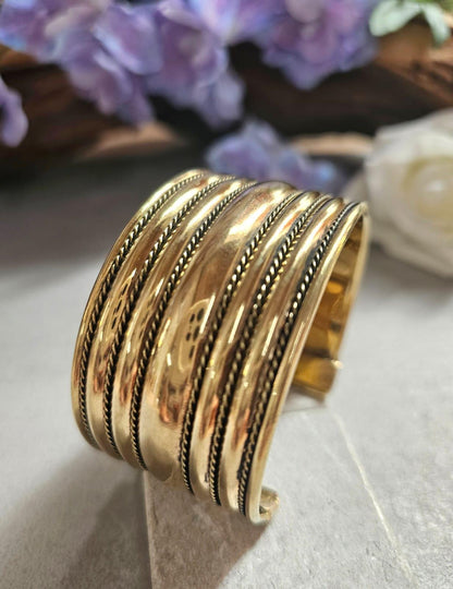 Raw Brass Cuff Bracelet, Wide Statement Cuff, Textured Brass Bangle, Minimalist Bold Bracelet, Adjustable Open Cuff, Nickel & Lead Free