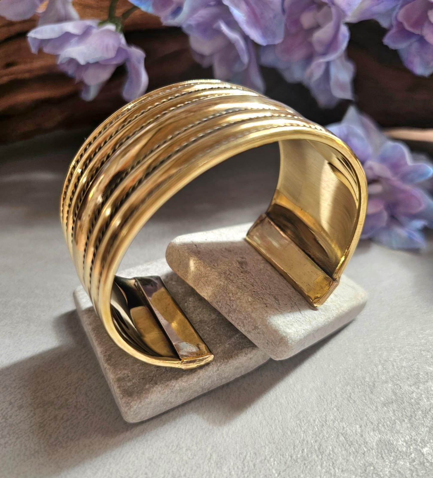 Raw Brass Cuff Bracelet, Wide Statement Cuff, Textured Brass Bangle, Minimalist Bold Bracelet, Adjustable Open Cuff, Nickel & Lead Free