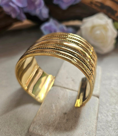 Raw Brass Cuff Bracelet, Wide Statement Cuff, Textured Brass Bangle, Minimalist Bold Bracelet, Adjustable Open Cuff, Nickel & Lead Free