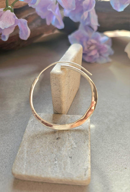 4.5cm Silver Hoop Earrings | Elegant Hammered Effect Hoops | Lightweight Silver Plated Earrings | Modern Everyday Jewellery | Nickel Free