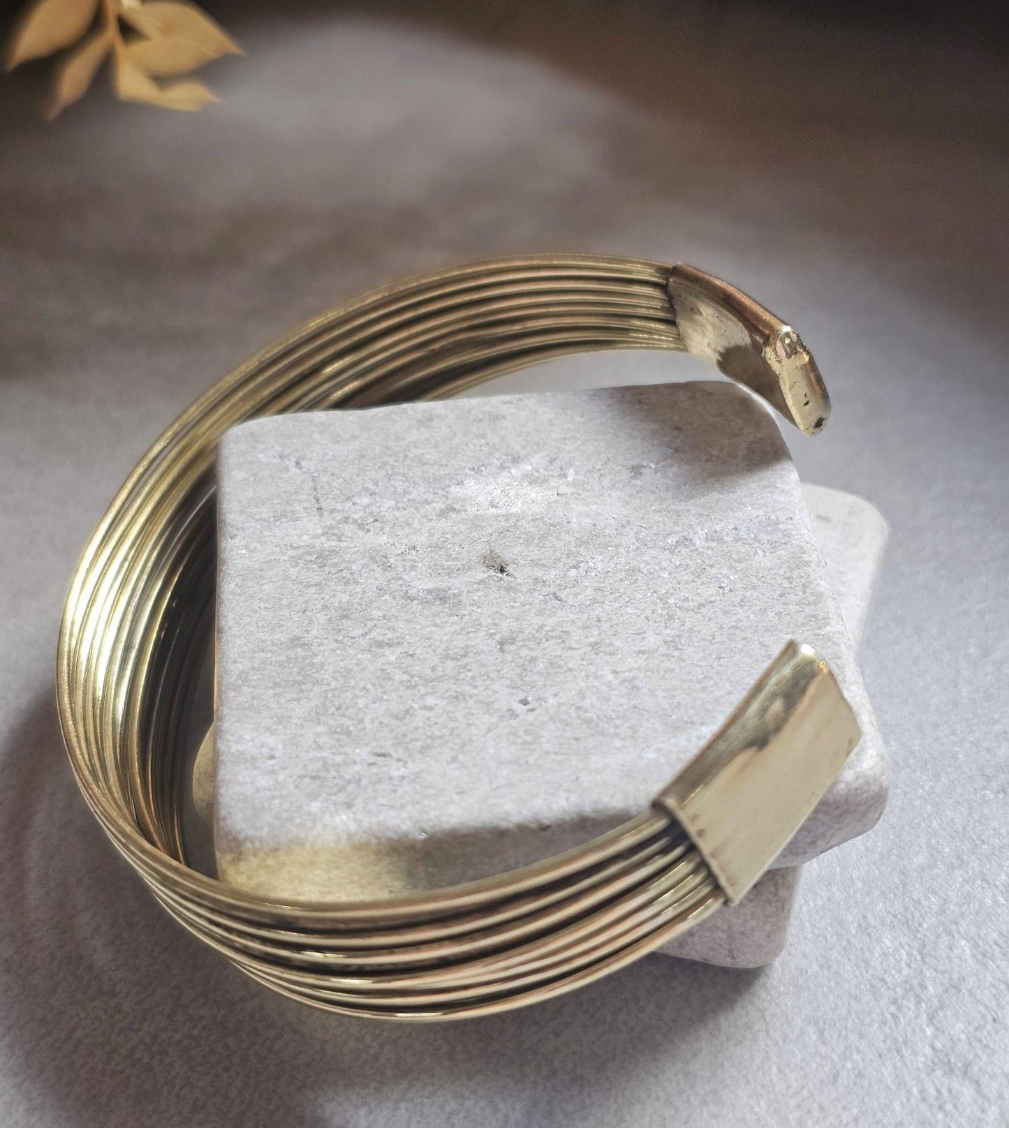Gold Layered Cuff Bracelet | Minimalist Open Bangle | Boho Statement Jewellery
