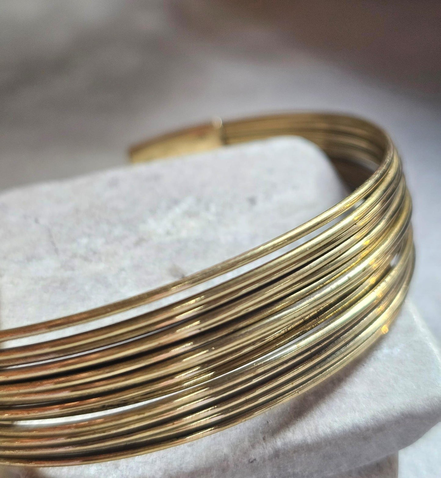 Gold Layered Cuff Bracelet | Minimalist Open Bangle | Boho Statement Jewellery