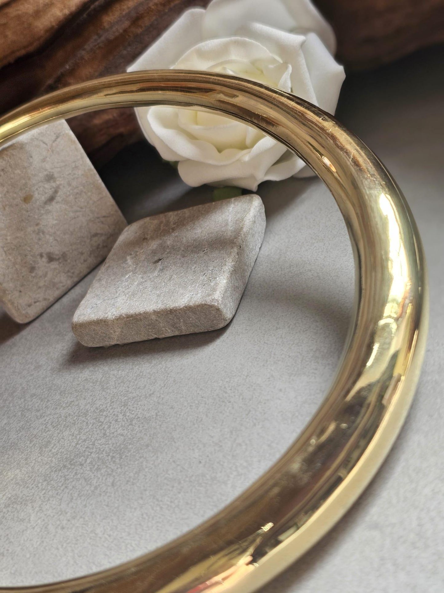 Raw Brass Statement Choker Necklace | Lightweight Open Collar Necklace | Minimalist Gold Tone Neck Cuff | Nickel Free