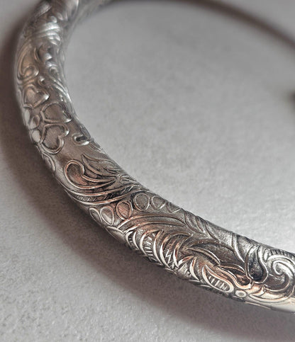 Silver Plated Floral Choker Necklace | Vintage Inspired Engraved Collar Necklace | Boho Statement Jewellery