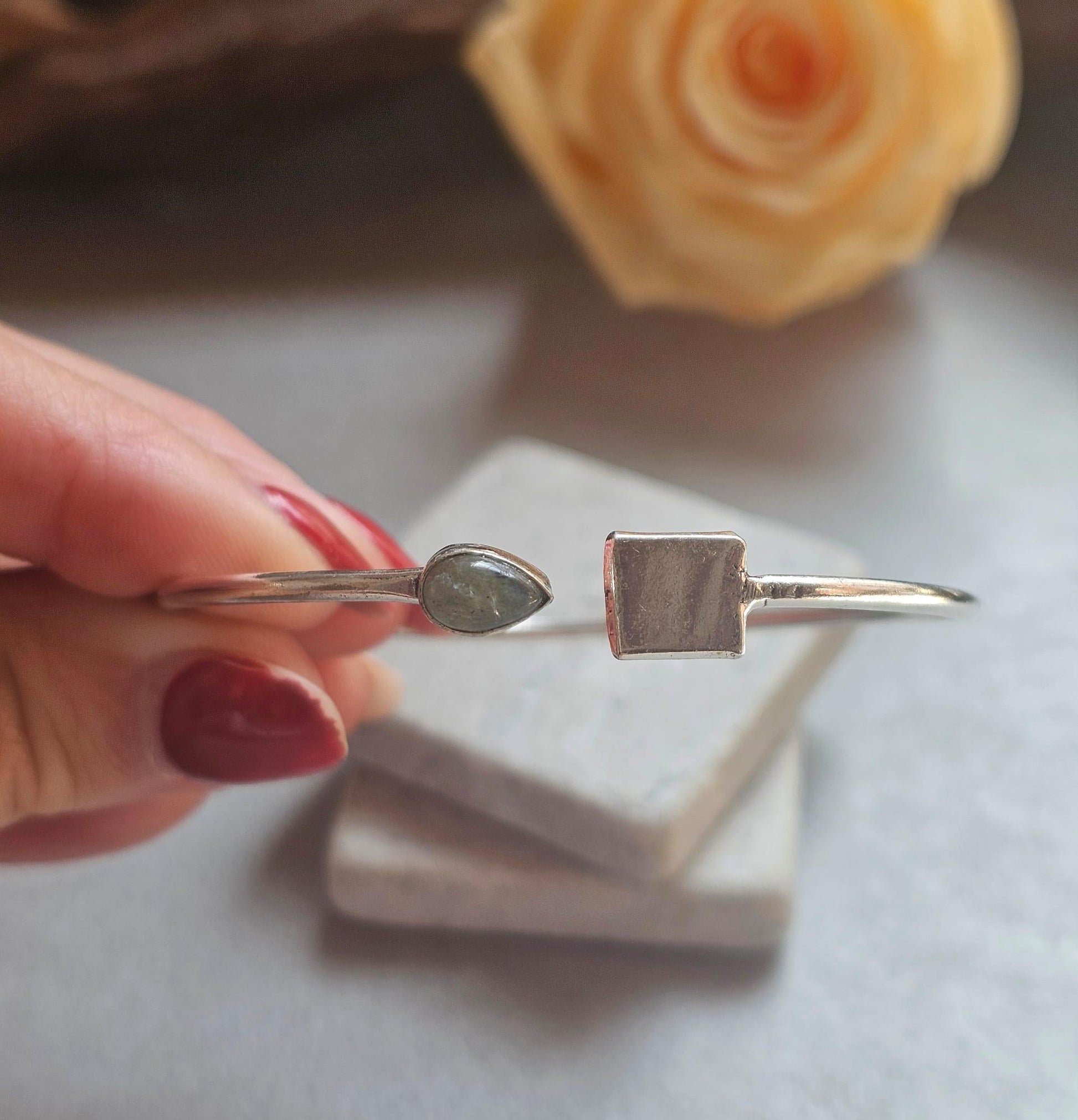 Silver Plated Open Bracelet, Minimalist Adjustable Bangle, Dainty Boho Jewellery, Everyday Silver Bracelet, Gift for Her