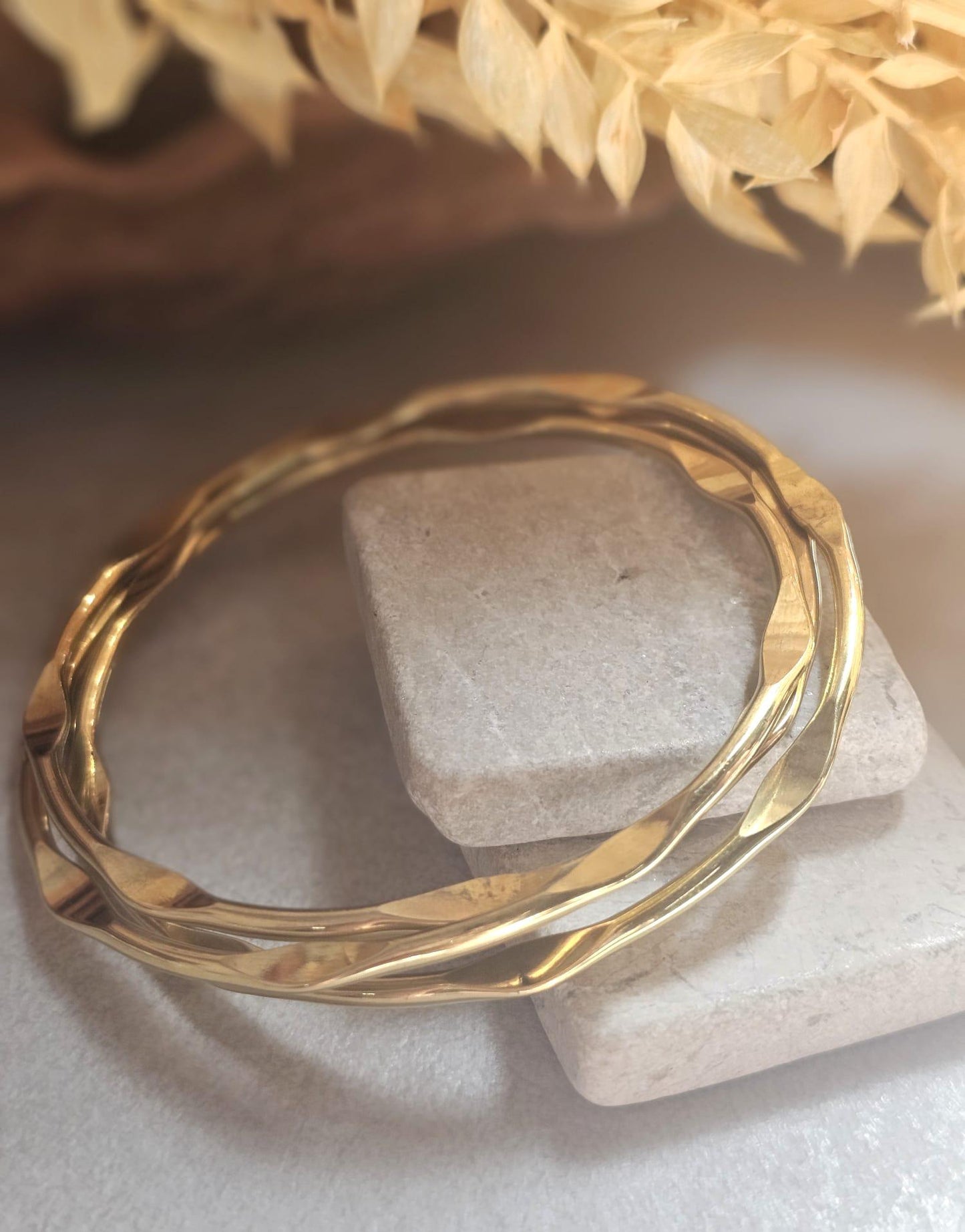 Raw Brass Stacking Bracelets | Nickel & Lead Free Cuff Set | Boho Layered Bangles | Laboheme Jewellery