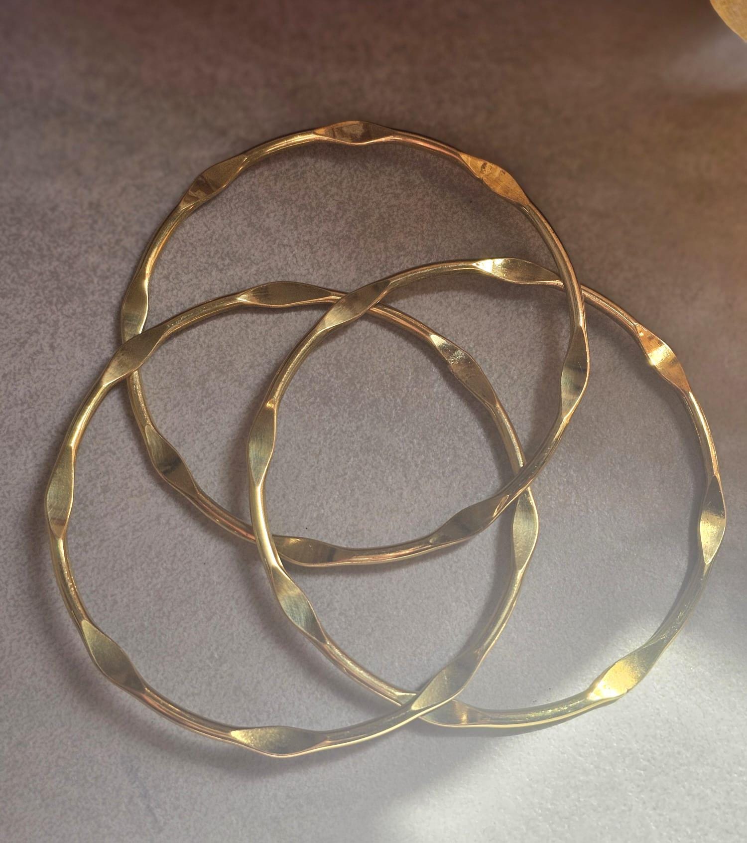 Raw Brass Stacking Bracelets | Nickel & Lead Free Cuff Set | Boho Layered Bangles | Laboheme Jewellery