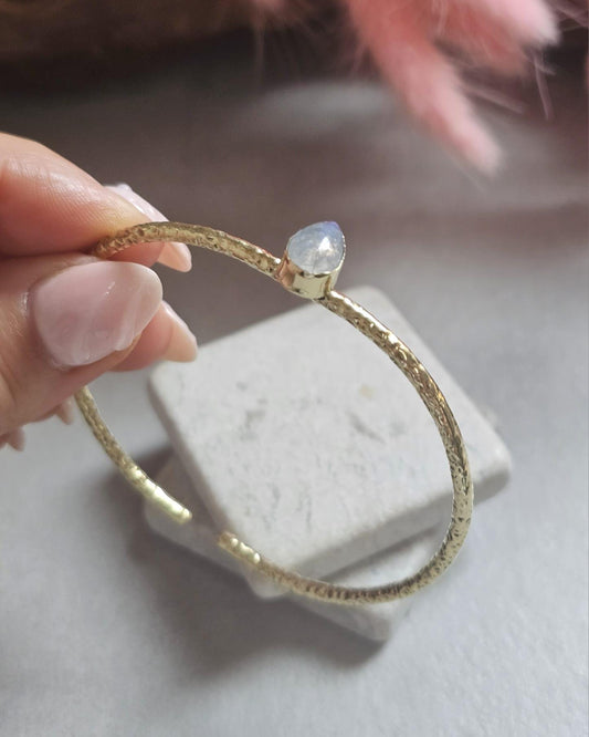 Raw Brass Cuff Bracelet | Dainty Open Bangle | Minimalist Everyday Jewellery | Adjustable Handmade Bracelet