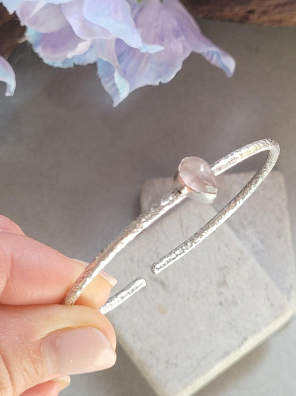 Elegant Silver Cuff Bracelet, Bridal Jewellery, Minimalist Wedding Bracelet, Bridesmaid Gift, Adjustable Silver Bangle