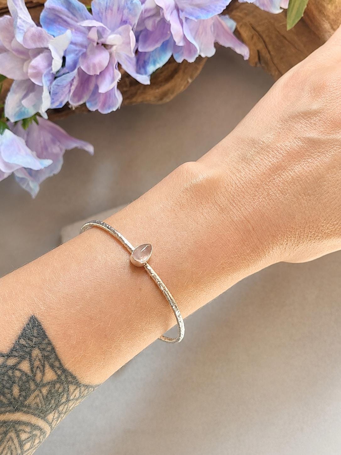 Elegant Silver Cuff Bracelet, Bridal Jewellery, Minimalist Wedding Bracelet, Bridesmaid Gift, Adjustable Silver Bangle