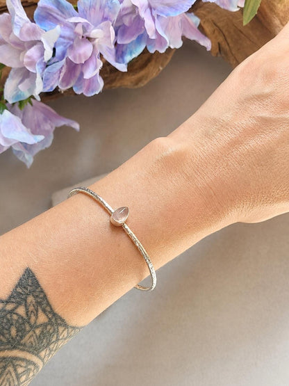 Elegant Silver Cuff Bracelet, Bridal Jewellery, Minimalist Wedding Bracelet, Bridesmaid Gift, Adjustable Silver Bangle