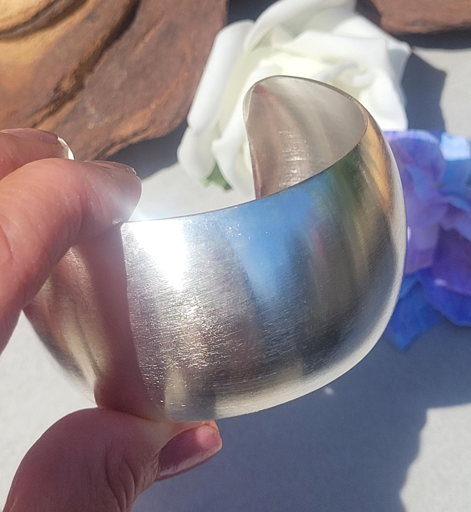 Silver Plated Minimalist Cuff Bracelet, Wide Bohemian Bangle, Statement Cuff, Modern Jewellery for Women, Everyday Bracelet, Gift for Her