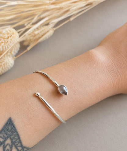 Silver Plated Minimalist Stacking Bracelet, Dainty Bangle, Everyday Bracelet, Thin Silver Cuff, Adjustable Bracelet, Gift for Her