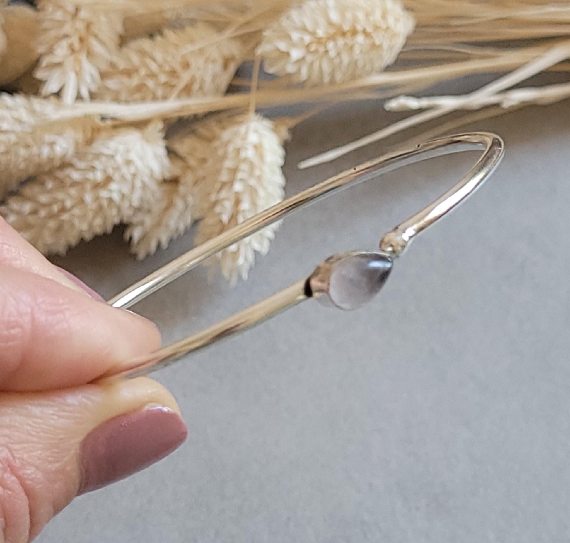 Silver Plated Minimalist Stacking Bracelet, Dainty Bangle, Everyday Bracelet, Thin Silver Cuff, Adjustable Bracelet, Gift for Her