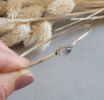 Silver Plated Minimalist Stacking Bracelet, Dainty Bangle, Everyday Bracelet, Thin Silver Cuff, Adjustable Bracelet, Gift for Her