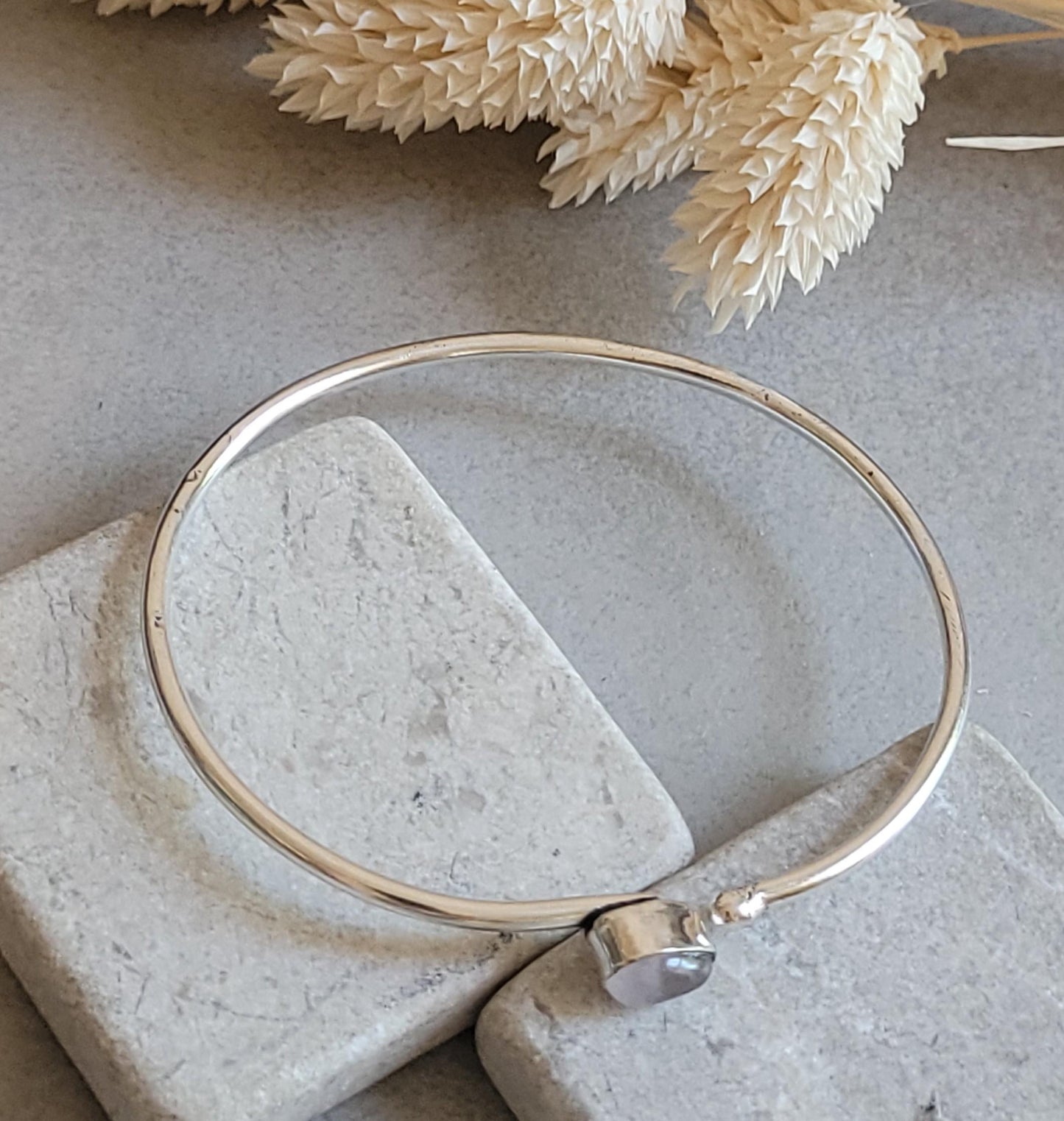 Silver Plated Minimalist Stacking Bracelet, Dainty Bangle, Everyday Bracelet, Thin Silver Cuff, Adjustable Bracelet, Gift for Her