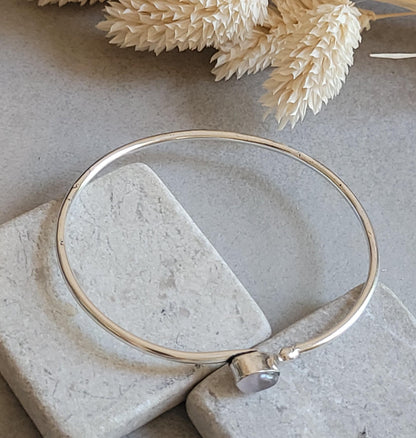 Silver Plated Minimalist Stacking Bracelet, Dainty Bangle, Everyday Bracelet, Thin Silver Cuff, Adjustable Bracelet, Gift for Her
